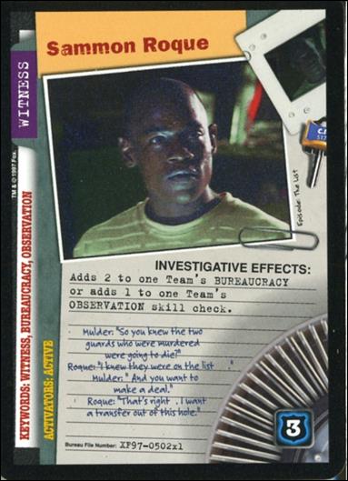 X-Files: 101361 (Base Set) card XF97-0502x1 Sammon Roque
