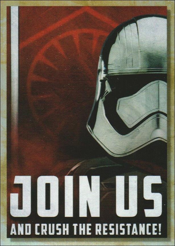 Star Wars Galaxy 2018 (New Trilogy Propaganda Subset) card TP-5 Join Us and Crush the Resistance