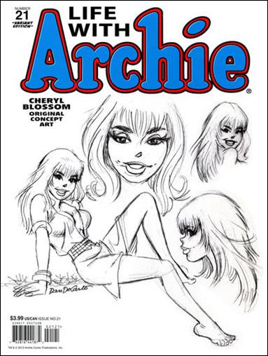 Life with Archie (2010) issue 21-B Dan DeCarlo "Cheryl Blossom Concept Art" Cover