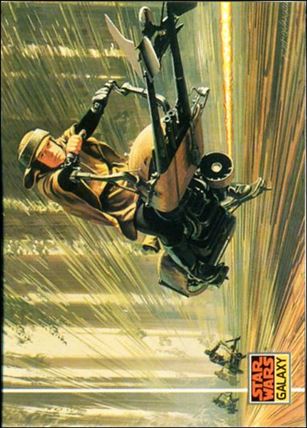 Star Wars Galaxy: Series 1 (Base Set) card 45 The Speeder Bike Chase