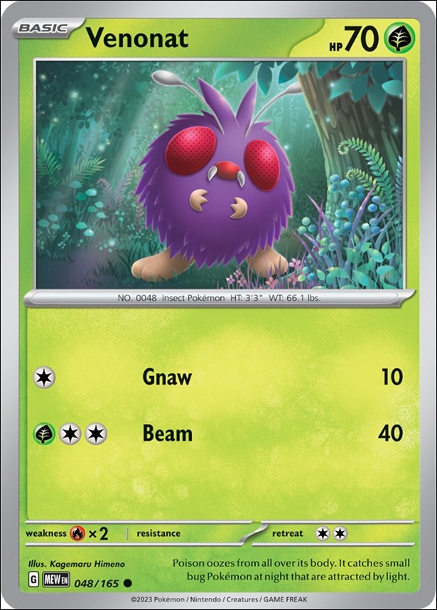 Pokemon: Scarlet & Violet - 151 (Base Set) card 048/165 Venonat