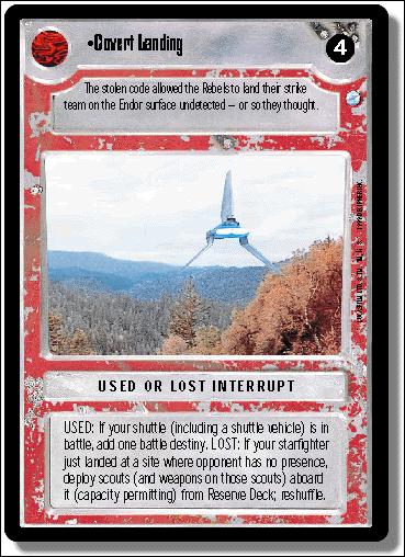 Star Wars: Endor Limited (Base Set) card 150 Covert Landing