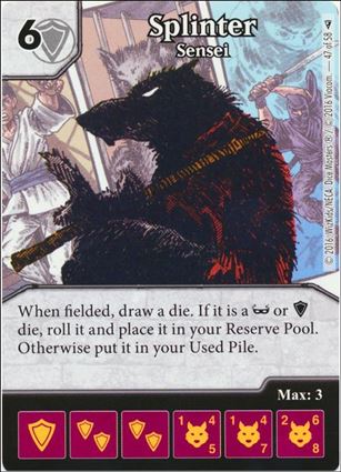 Dice Masters Teenage Mutant Ninja Turtles  card 47 Splinter - Sensei