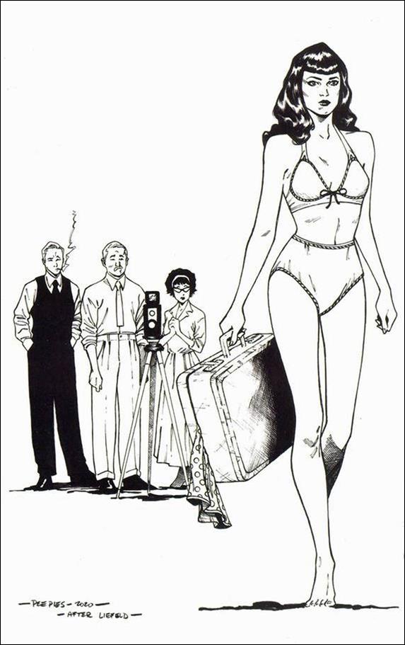 Bettie Page (2020) issue 3-R Brent Peeples 1:35 Black & White Virgin Cover