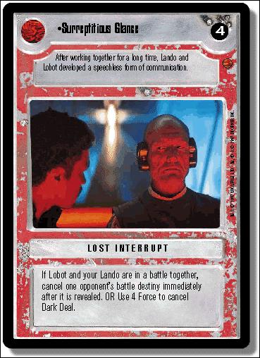 Star Wars: Cloud City Limited (Base Set) card 141 Surreptitious Glance