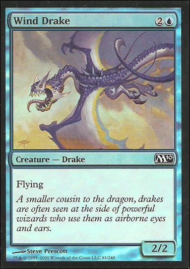 Magic the Gathering: 2010 Core Set (Base Set) card 81-B Wind Drake (Foil)