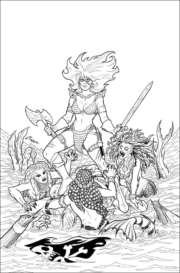 Invincible Red Sonja issue 1-Q Amanda Conner 1:40 Black & White Virgin Cover