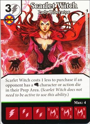 Marvel Dice Masters Deadpool card 74 Scarlet Witch: Lady Liberator