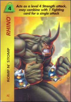 Marvel OverPower (Base Set) card nn179 Rhino: Romp N' Stomp