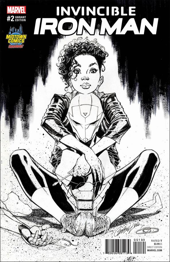 Invincible Iron Man (2017) issue 2-F J. Scott Campbell Midtown Comics B&W Cover