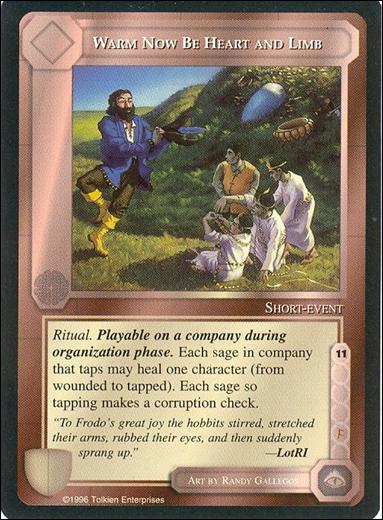 Middle-Earth: The Dragons (Base Set) card 161 Warm Now Be Heart and Limb
