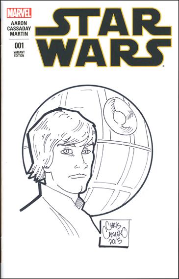 Star Wars (2015) issue 1-QK DF C. Caniano "Luke Skywalker" Signd & Remrkd Cvr