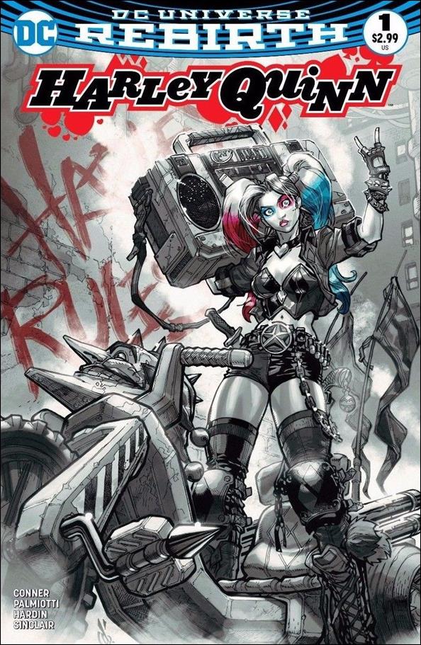 Harley Quinn (2016) issue 1-SD Carlos D'Anda Alliance Comics Black & White Cover