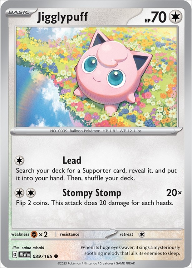 Pokemon: Scarlet & Violet - 151 (Base Set) card 039/165-B Jigglypuff (Reverse Holofoil)