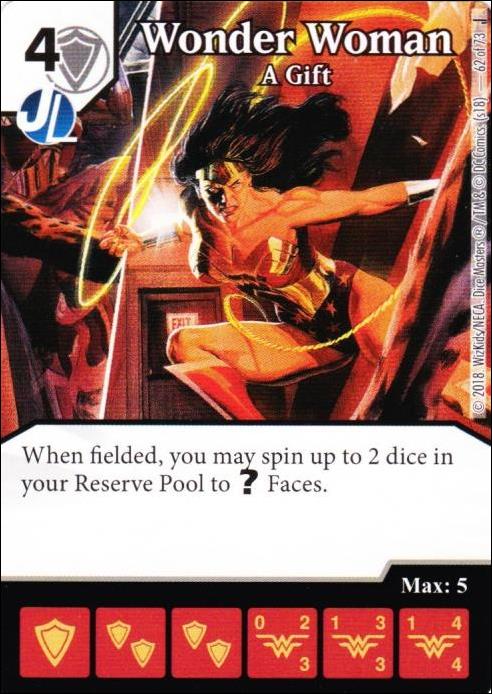 DC Comics Dice Masters Justice card 62 Wonder Woman: A Gift