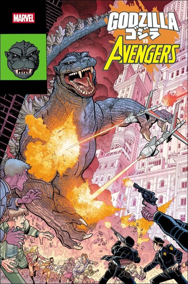 Godzilla vs. Avengers issue 1-F Nick Bradshaw Monster Homage Cover