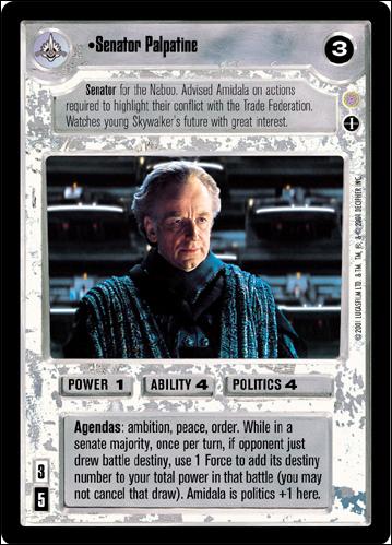 Star Wars: Coruscant Limited (Base Set) card 123 Senator Palpatine