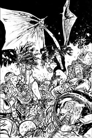 Vampirella / Red Sonja issue 3-I Daniel Warren Johnson 1:11 B&W Virgin Cover