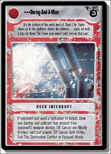 Star Wars: Cloud City Limited (Base Set) card 153 Swing-And-A-Miss