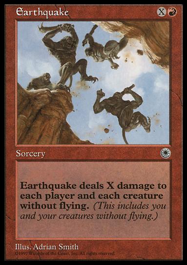 Magic the Gathering: Portal (Base Set) card 124 Earthquake