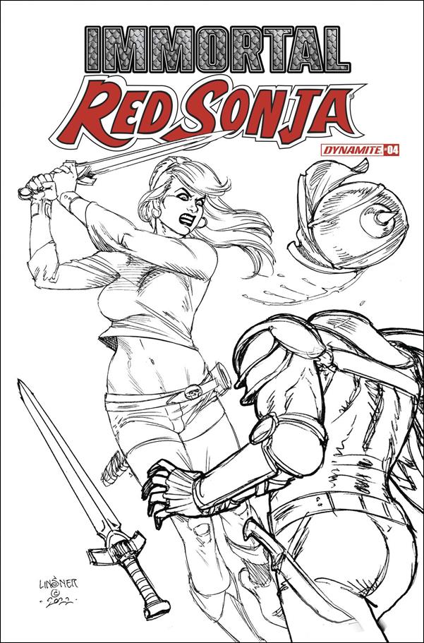 Immortal Red Sonja issue 4-M Joseph Michael Linsner 1:15 Black & White Cover