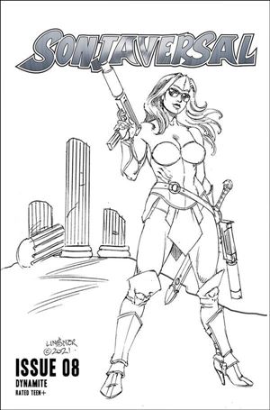 Sonjaversal issue 8-H Joseph Michael Linsner 1:10 Line Art Cover