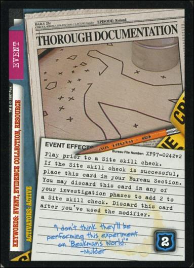 X-Files: The Truth Is Out There (Base Set) card XF97-0242v2 Thorough Documentation