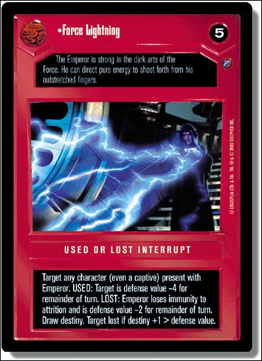 Star Wars: Death Star II Limited (Base Set) card 48 Force Lightning