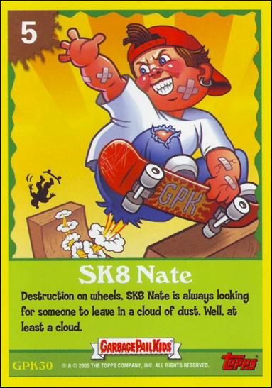 Garbage Pail Kids All-New Series 4 (Game Card Subset) card GPK30 SK8 Nate