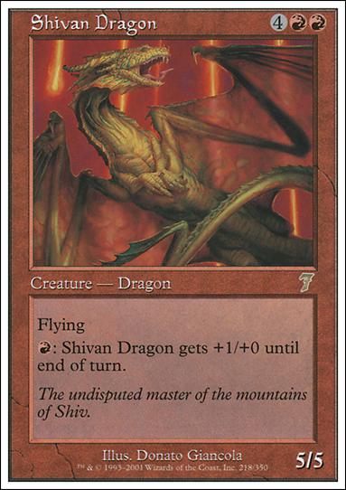 Magic the Gathering: 7th Edition (Base Set) card 218 Shivan Dragon