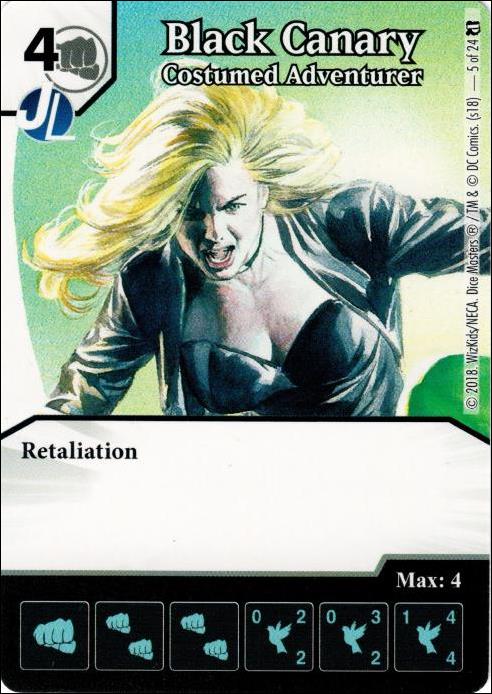 DC Comics Dice Masters Doom Patrol card 5 Black Canary: Costumed Adventurer