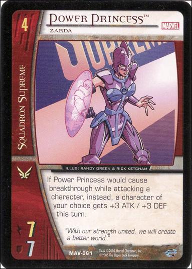 Avengers: VS System (Base Set) card MAV-061 Power Princess, Zarda