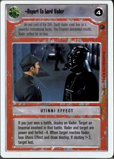 Star Wars: Dagobah Revised (Base Set) card 132 Report To Lord Vader