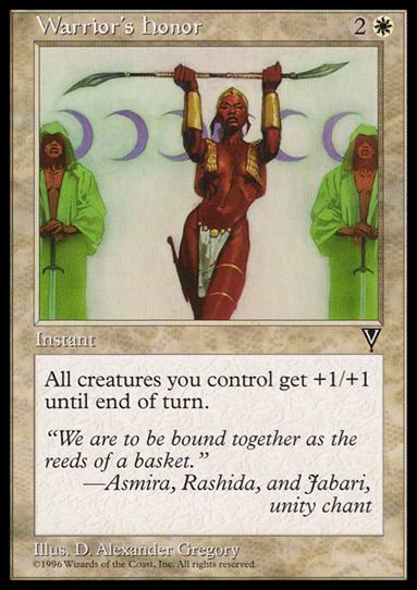 Magic the Gathering: Visions (Base Set) card 24 Warrior's Honor