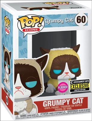 POP! Icons figure 60-B Grumpy Cat (Flocked) Entertainment Earth Exclusive