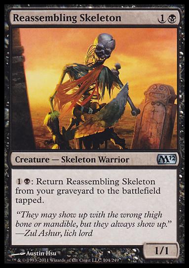 Magic the Gathering: 2012 Core Set (Base Set) card 104 Reassembling Skeleton