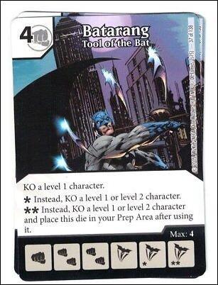 DC Comics Dice Masters Justice League  card 37 Batarang - Tool of the Bat