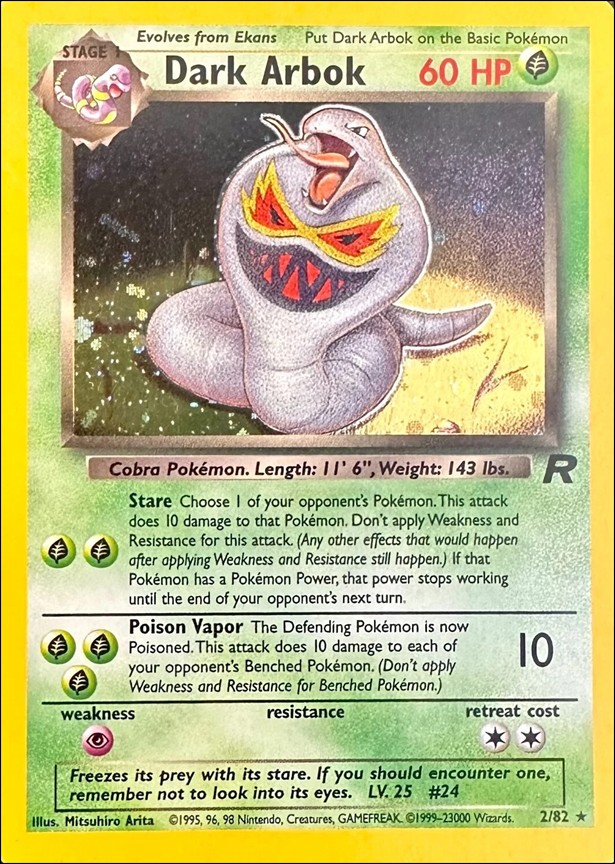 Pokemon: Team Rocket (Base Set) card 19-B Dark Arbok (Non-Holo) - Unlimited
