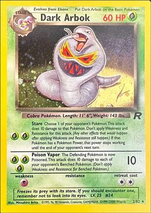 Pokemon: Team Rocket (Base Set) card 19-B Dark Arbok (Non-Holo) - Unlimited