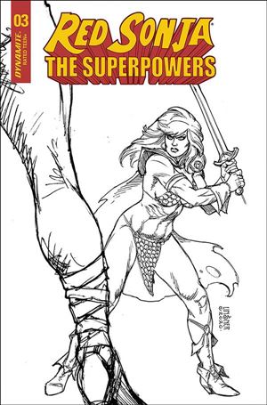 Red Sonja: The Superpowers issue 3-J Joseph Michael Linsner 1:10 Black & White Cover