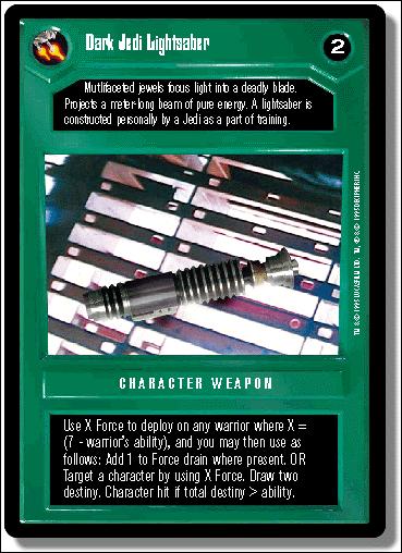 Star Wars: Premiere Limited (Base Set) card 155 Dark Jedi Lightsaber