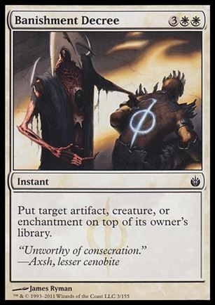 Magic the Gathering: Mirrodin Besieged (Base Set) card 3 Banishment Decree