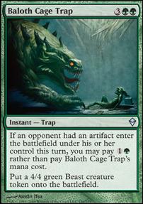 Magic The Gathering: Zendikar (Base Set) card 156 Baloth Cage Trap