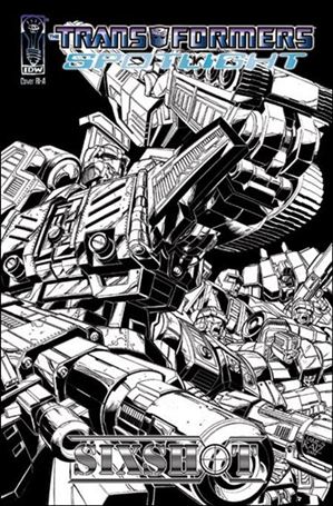 Transformers Spotlight issue nn4-C Sixshot - James Raiz Black & White Cover 1:25