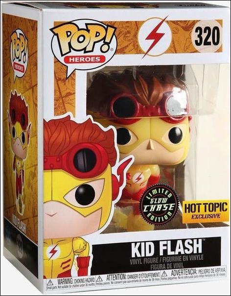POP! Heroes figure 320-B Kid Flash (Glow) Chase Hot Topic Exclusive