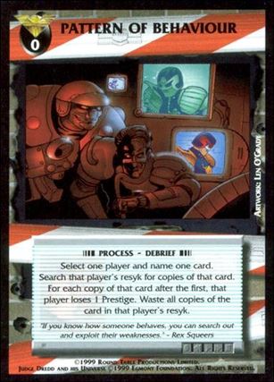 Dredd: The Card Game card 101 Pattern of Behaviour