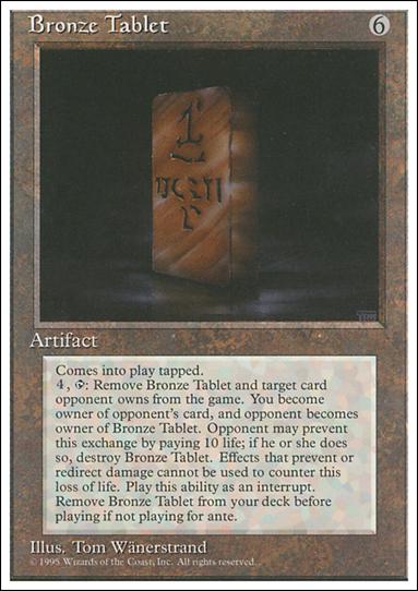 Magic the Gathering: 4th Edition (Base Set) card 303 Bronze Tablet