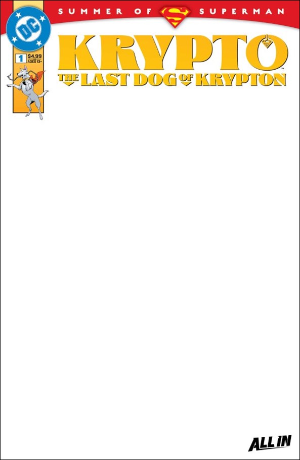 Krypto: The Last Dog of Krypton issue 1-D Blank Sketch Cardstock Cover