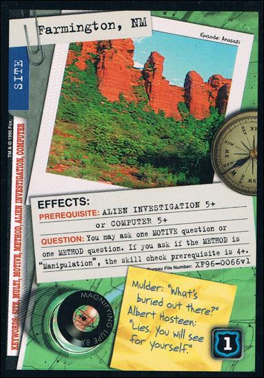 X-Files: Premiere Edition (Base Set) card XF96-0066v1 Farmington, NM