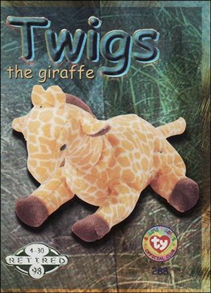 Beanie Babies Series 2 (Retired Beanies Subset) card 288-B Twigs the Giraffe Green Lettering
